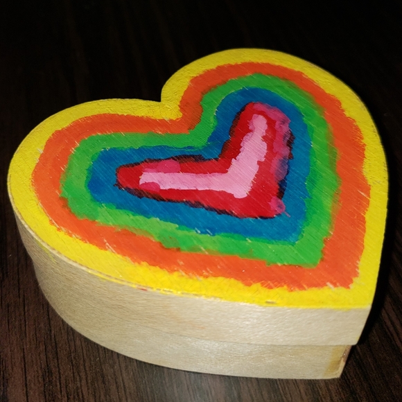two wooden rainbow painted handmade boxes - Picture 6 of 8